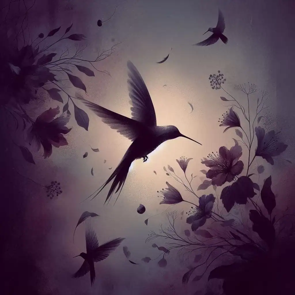 Beija flor sombrio, representando o lado sombra do arquétipo.