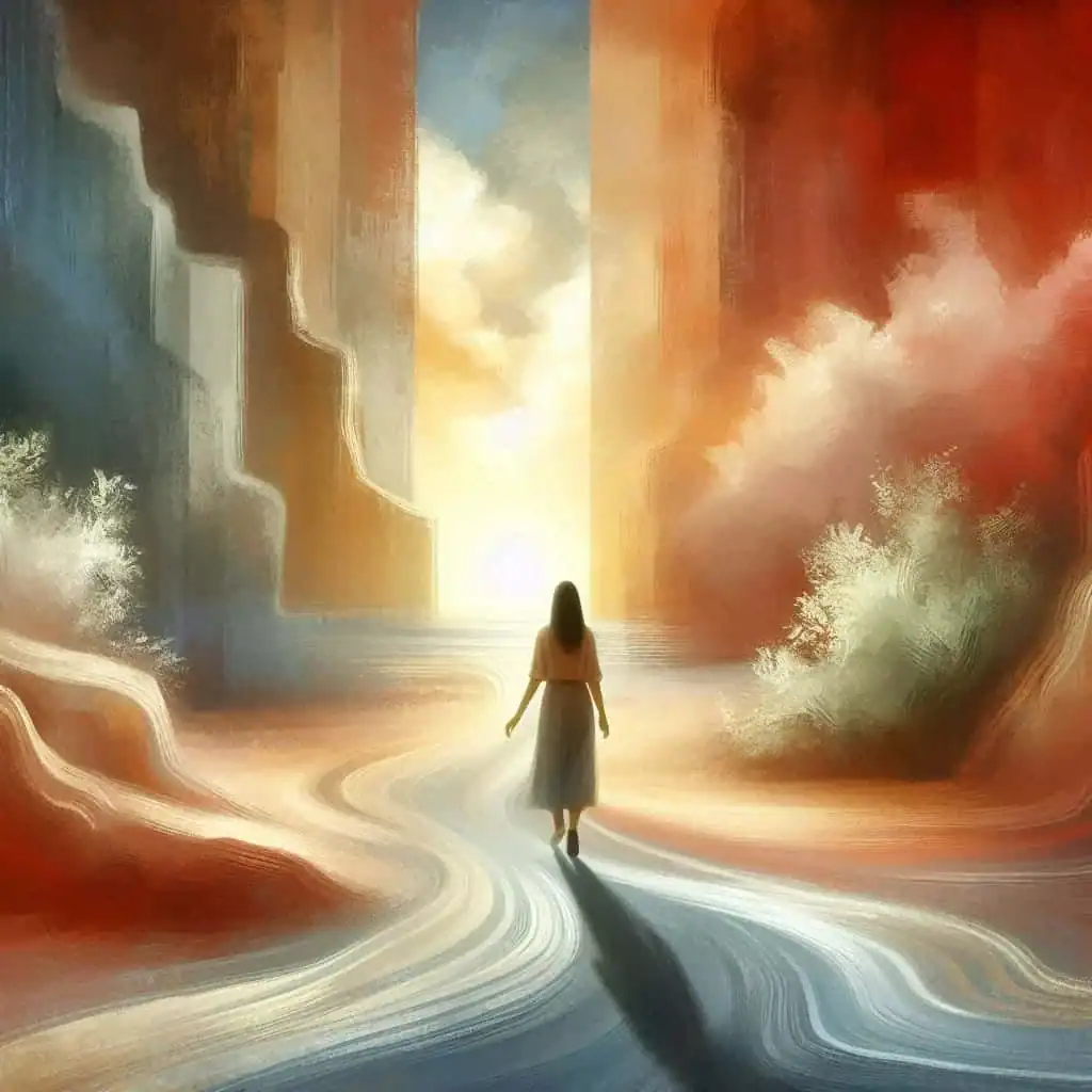 Ilustração representando a jornada de autoconhecimento envolvida em como fazer constelação familiar de forma consciente e terapêutica.