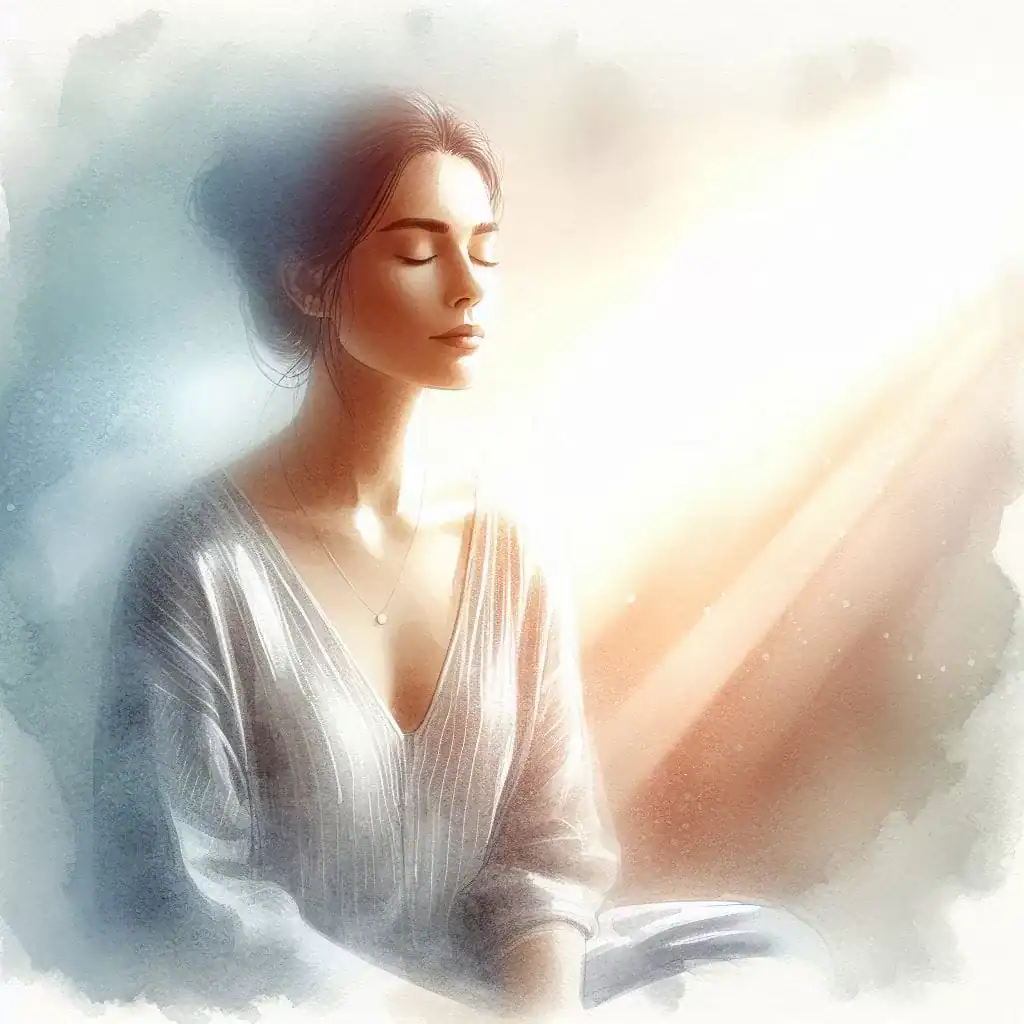 Ilustração representando a preparação emocional antes de uma constelação familiar, com foco em abertura, confiança e clareza interior.