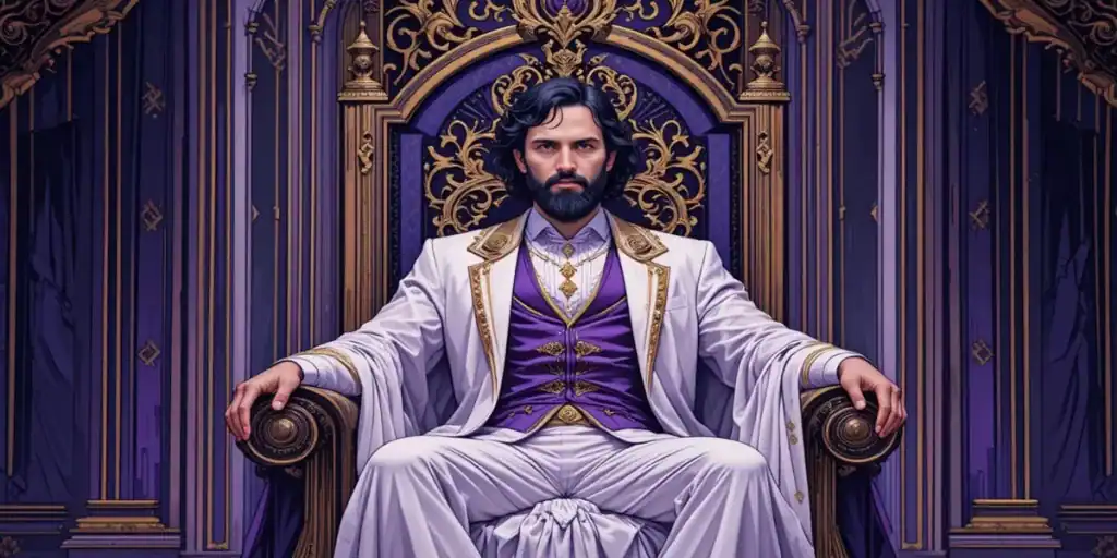 Ilustração de um homem em um trono simbolizando o arquétipo do governante.