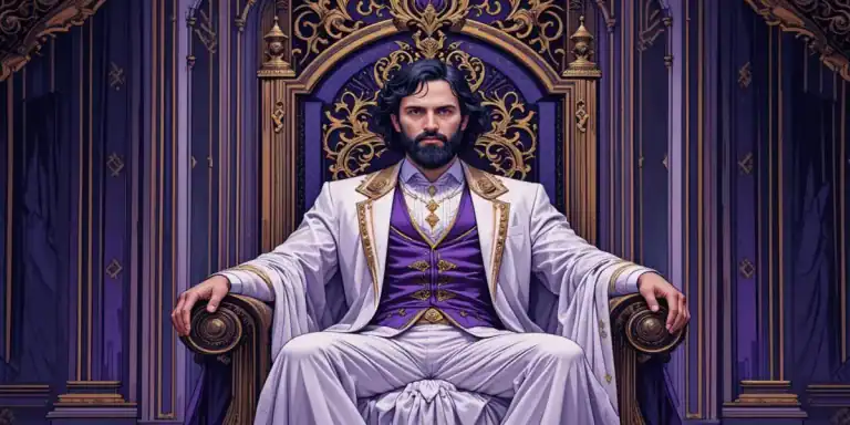 Ilustração de um homem em um trono simbolizando o arquétipo do governante.