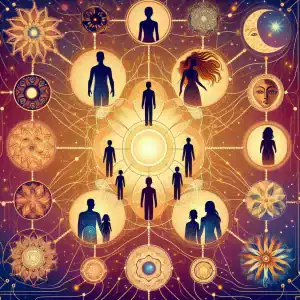 imagem com pessoas conectadas simbolizando os arquétipos e constelação familiar.