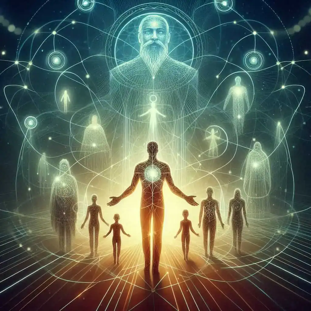 Vários símbolos de pessoas conectadas , representando a figura paterna.