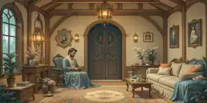 ilustração de um homem simples dentro de uma casa simbolizando o arquétipo do homem comum.