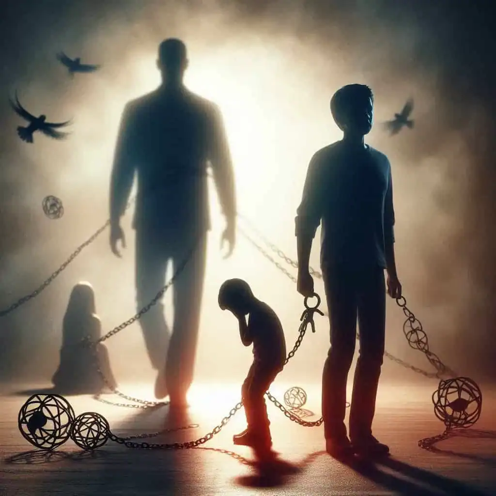 Ilustração representando problemas com o pai.